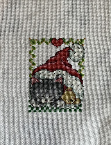 Completed cross stitch - cross,