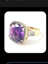 18ct Gold Amethyst Ring Size P