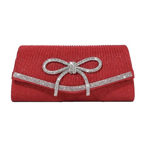 Bow evening bag sparkly clutch - evening,