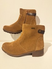 BNWOB Ladies tan SHUROPODY "Kiera" wide suede ankle boots UK 5 EU 38 - CG CB6