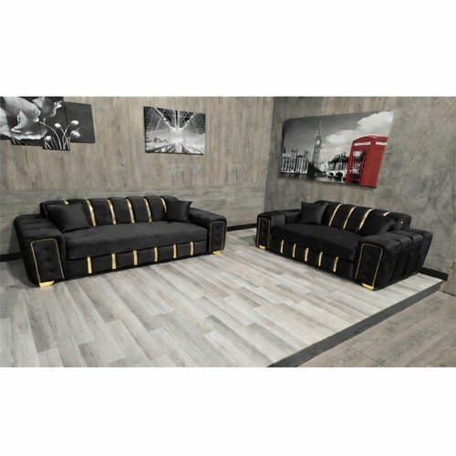 Modern black velvet - sofa, bed