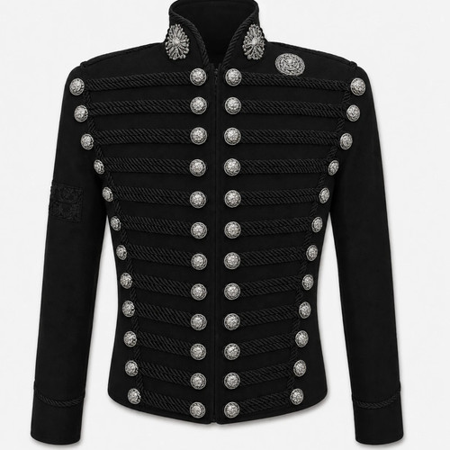 Men black military hussar - black,
