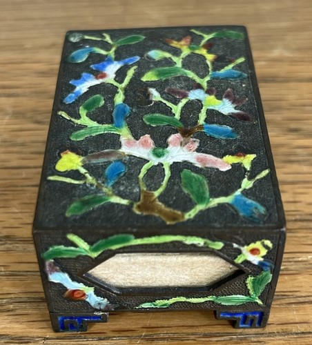 Vtg chinese cloisonne matchbox - vtg,