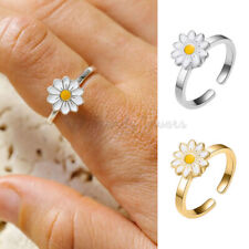 Daisy Rotating Open Adjustable Ring Anti-anxiety Fidget Spinner 18K Gold Plated