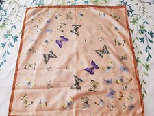 Butterfly Vintage Head Scarf By Cornelia James Made in Italy 68x66cm rolled edge