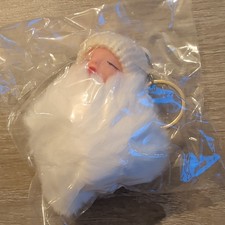 Cute Sleeping Baby Pompom Keyring Keychain Bag Charm White