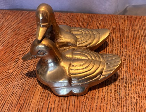 Brass ducks figurine vintage - brass,
