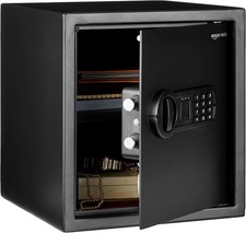 34 Litre Electronic Safe with Keypad, Wall or Floor Mount - 33x33x36 cm, Black