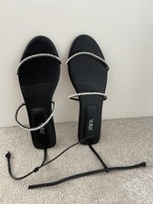 Zara  Black Leather Diamanté