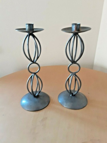Pair solid metal - of, tall