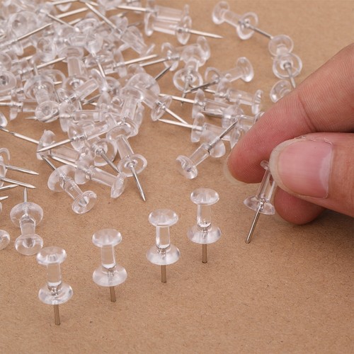 Clear push pins thumb - clear, tacks