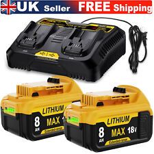 UK For DEWALT DCB182 18V 6.0Ah 8.0Ah 9.0Ah XR Li-ion Slide Battery DCB184 DCB200