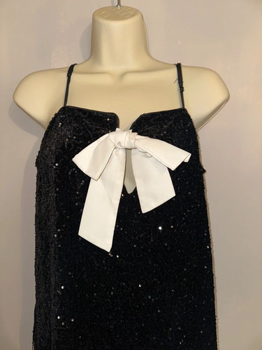 Black sequin bow - black, detail