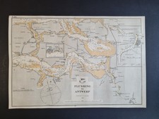 Antique 1908 nautical map - Vlissingen - Flushing to Antwerp - Netherlands