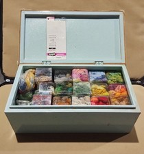 Tapestry Wool Skeins DMC Anchor Appleton Approx 220 in wood storage box + thread