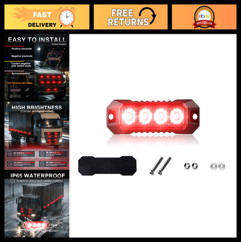 Red led emergency strobe - red,