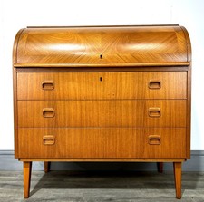 Stylish Mid Century Teak Roll Top Bureau Desk Egon Ostergaard 1960's Sweden