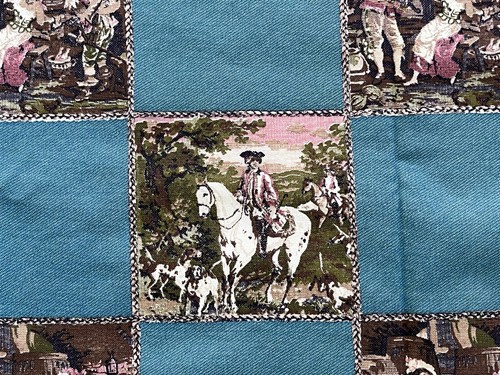Vtg toile print cheater - print, quilt
