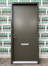 BROWN EXTERNAL FRONT DOOR EXTERIOR VELFAC RATIONEL NEW SINGLE NO GLASS GREY