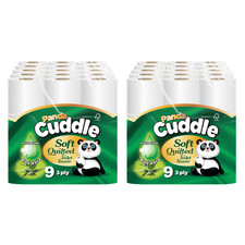 90x Panda Cuddle Toilet Rolls 3 Ply Quilted Soft Tissue Bulk Embossed Aloe Vera