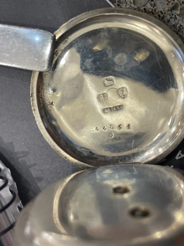 Antique solid silver pocket - antique,