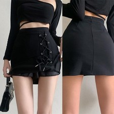 Home Sexy Lace Up Skirt Y2K