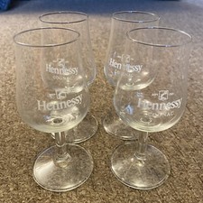 4 SUPERB "HENNESSY COGNAC" BRANDY STEMMED GLASSES.
