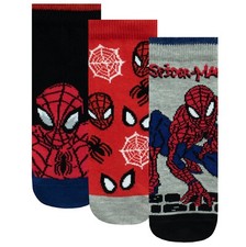 Spiderman Socks 3 Pack | Boys Spider-Man Ankle Socks | Spiderman 3 pk Boys Socks