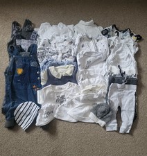 Large 30 Piece Baby Boy Clothes Bundle 0-3Months