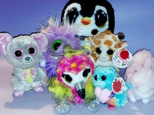 7 Soft Toys Plush Bundle Keel Ty Motsus Beanie Boos Zuru Fliss Eye Luvs 