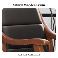 Padded Wood-Frame Armchair