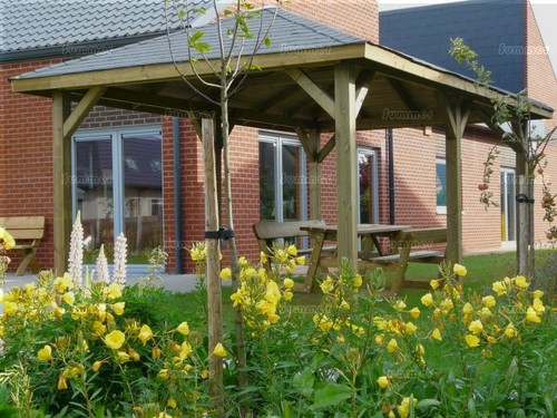 Wooden carport gazebo - wooden, 3x4m