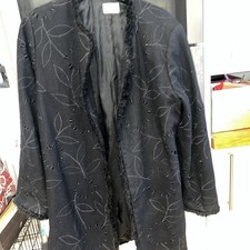 Caroline Charles Vintage 1980s Designer Coat.        Fabulous Design Blk Coat
