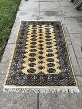 Bokhara Rug 160x95cm Gold Vintage Used Very Good Condition Carpet Handmade