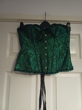 Ladies Size 14-16-18 Stunning Sexy Green Boned Basque/Corset/Lingerie NEW