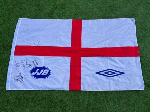 Signed jjb umbro england flag - england,