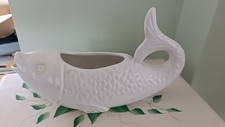 White Ceramic Fish Sauce/Gravy Boat