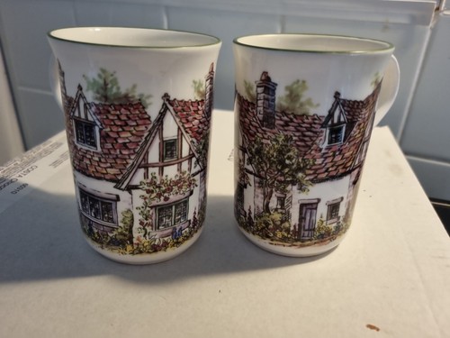 Two english cottage mugs - two,