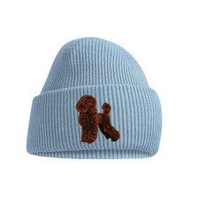 RED POODLE BEANIE HAT. UNISEX