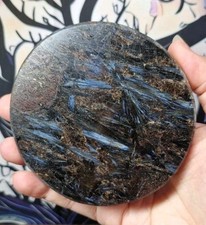 Astrophyllite Stone Crystal Round Disc Slab 10cm Approx 240g - 1pc