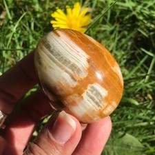 Green Onyx Egg Carving Crystal Display Collectors Banded Calcite Pistachio