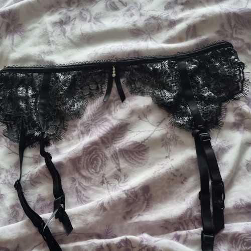 Black suspender belt - suspender,