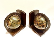 Vintage Wooden Globe Bookends