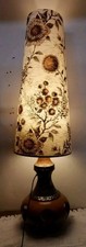 Mid Century Modern fat lava brown floor lamp and shade