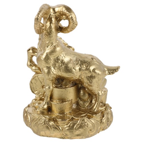 Miniature brass goat - goat, statue