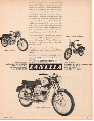 1964 zanella 125cc super sport - super,