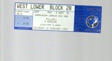 Unused Ticket - Millwall v