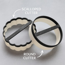 Round & Scalloped Cookie Cutter Set:  Icing Cutter M&S biscuit