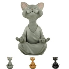 Resin Happy Buddha Cat Statue