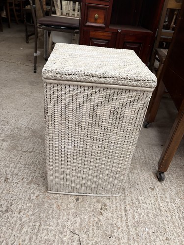 Wicker woven laundry - box, white